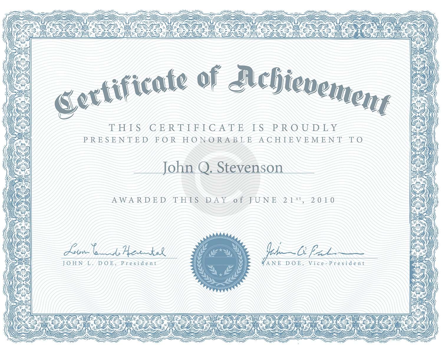 Certificate Of Achievement